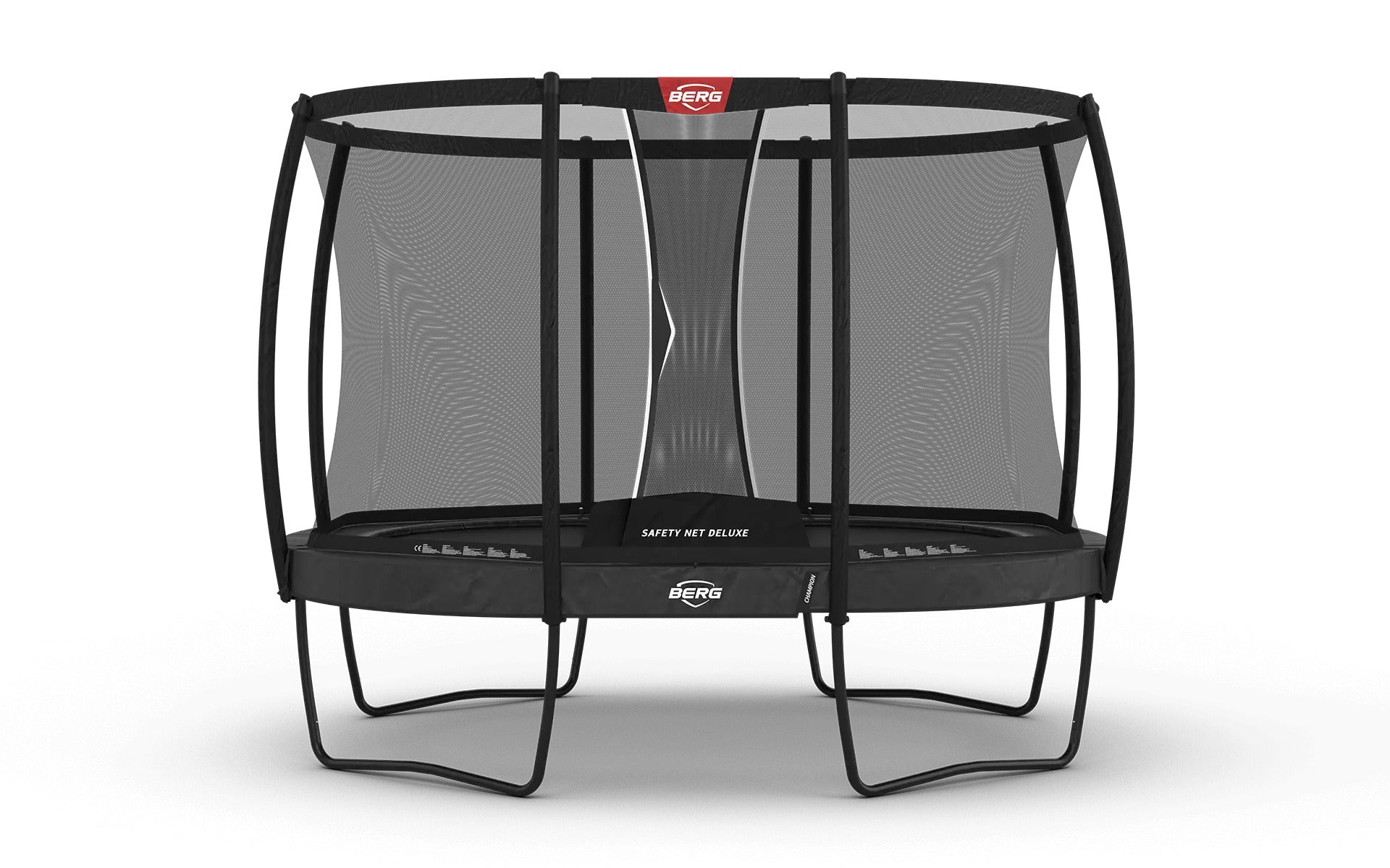 BERG Trampolin Grand Champion Regular 350 grau rund mit Sicherheitsnetz Deluxe